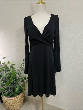 Cache Little Black Dress Bell Sleeve Cocktail Dress Size 8